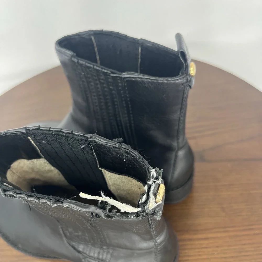Michael Kors Ankle Boots Women's 6.5M Black Leather Booties Chelsea pull Up Moto